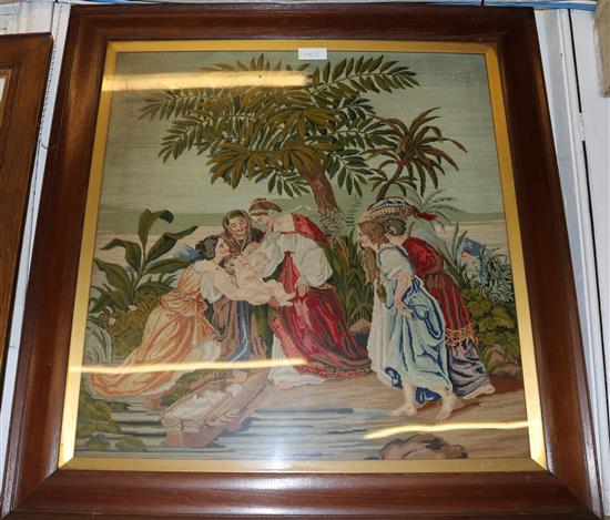 A Victorian needlepoint picture